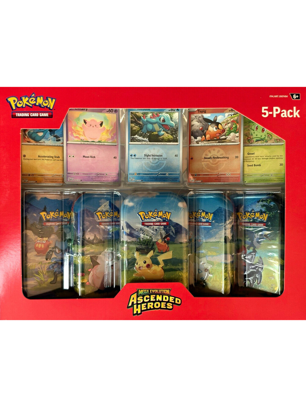 Pokémon TCG Mega Evolution Ascended Heroes 5-Pack mini tins
